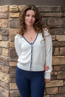 Bekah Knit Cardigan - White / Indigo