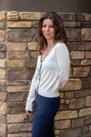 Bekah Knit Cardigan - White / Indigo