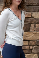 Bekah Knit Cardigan - White / Indigo