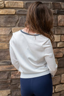 Bekah Knit Cardigan - White / Indigo