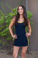 Ella Airweight Dress - Indigo / Bright Yellow