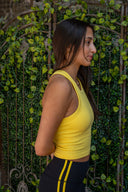 Mia Thermal High Neck Tank Bra- Lemon