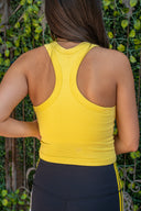 Mia Thermal High Neck Tank Bra- Lemon