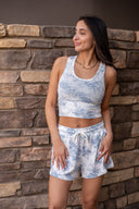 Cozy Comfort Short - Toile Print Washed Blue
