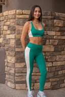 Dynamic Full Length Legging - College Green / Whisper White