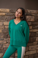 Courtside V-Neck Sweat - College Green