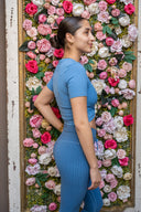 Summer SS Twist Waist Top - Ocean Blue