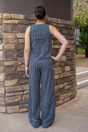 Sheer Ease Tank - Slate Jonah Stripe