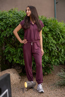 Evie Fleece Sleeveless Polo - Dark Cherry