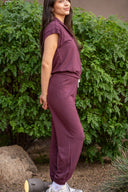 Evie Fleece Sleeveless Polo - Dark Cherry