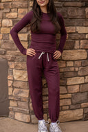 Louise Rib Long Sleeve - Dark Cherry