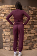 Louise Rib Long Sleeve - Dark Cherry