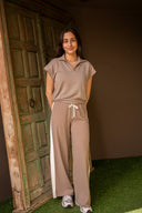 Evie Fleece Sleeveless Polo - Latte