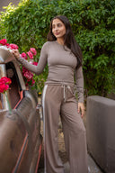 Louise Rib Long Sleeve - Latte