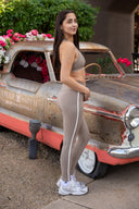 Mia Rigor Legging W/ Stripe - Latte / White