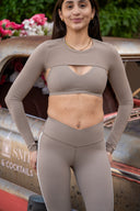 Amelia Airweight Lite Shrug - Latte