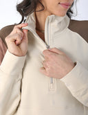 Daily Scuba 1/4 zip - Oatmilk/Chocolate/Latte/Black Stripe