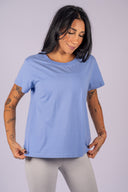 Emily Crew Neck Relax Fit Tee Pilates- Bell Blue