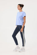 Emily Crew Neck Relax Fit Tee Pilates- Bell Blue