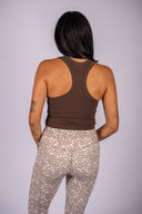 Mia High Neck Bra Tank - Espresso