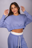 Noah Fleece Crop Sweatshirt - Purple Haze