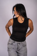 Nikki Jersey Tank - Black