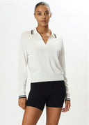 Taylor Knit Polo- White/Black