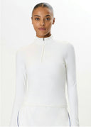 Tess Rigor Half Zip Waist Length- White