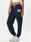 Andie Oversized Fleece Varsity 59 Sweatpants- Indigo/59