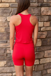 Ashby Rib Crop Tank - Pirate Red