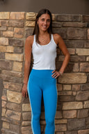 Ashby Rib Crop Tank - White