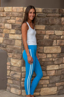 Ella High Waist Airweight 7/8 Legging - Riviera/White