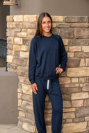 Andie Oversized Fleece Sweatpant - Indigo