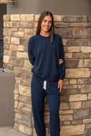Andie Oversized Fleece Sweatpant - Indigo
