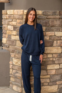 Andie Oversized Fleece Sweatpant - Indigo