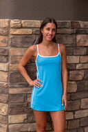 Varsity Contrast Mini Dress - Regatta Blue