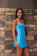 Varsity Contrast Mini Dress - Regatta Blue