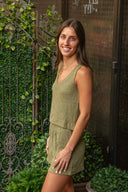 Sloane V-Neck Rib Tank - Fern