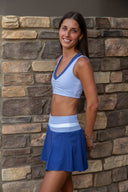 Shirred Double Layer Bra - Lavender Sorbet / Retro Blue