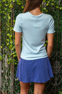 Essential Ladder Stitch Tee - Ice Blue