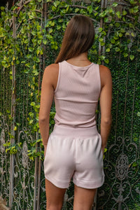 Scuba Pintuck Short - Pink Quartz