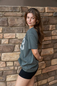 333 Ringer Boyfriend Tee- Ash