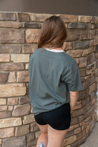 333 Ringer Boyfriend Tee- Ash