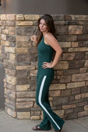 Raquel High Waist Supplex Flare 30- Military/White