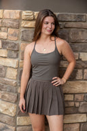 Full Swing Mini Skirt- Tavern