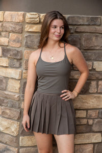 Full Swing Mini Skirt- Tavern