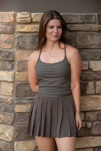 Full Swing Mini Skirt- Tavern
