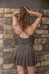 Full Swing Mini Skirt- Tavern