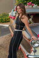 Piped Pocket Legging - Black