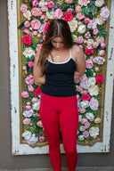 Lotus 7/8 Legging - Red Heart